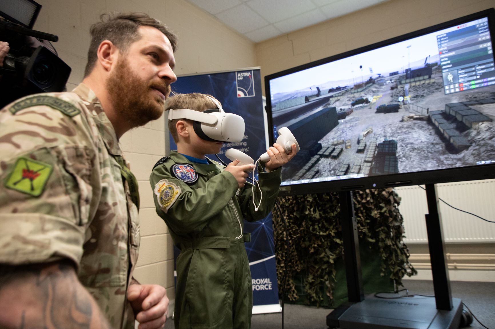 Jacob wears virtual reality headset.